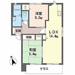 ハイマットメゾンD 2LDKの間取図画像
