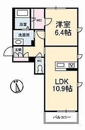 ブルーリーフ 1LDKの間取図画像