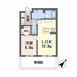 Yanagi Takasu 1LDKの間取図画像