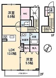 ソラーナ高須 A0202 2階2LDKの間取り