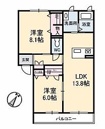 ベレオ東雲本町 2LDKの間取図画像