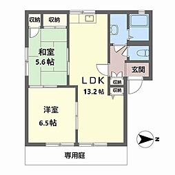コーポN 2LDKの間取図画像