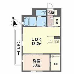 カーサフェリーチェ 1LDKの間取図画像