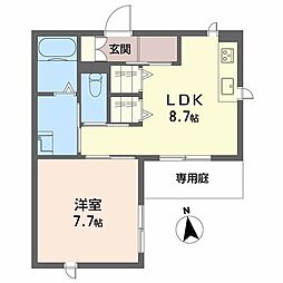 ジョイア白島 1LDKの間取図画像