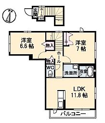 マグノリアB 2LDKの間取図画像