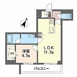 Ecrage Takasu 1LDKの間取図画像