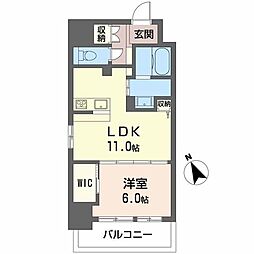 VILLASION大手町 1LDKの間取図画像