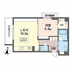 olivier 1LDKの間取図画像