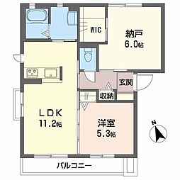 ハピネス西条C 2LDKの間取図画像