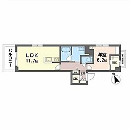 ピアヌーラ祇園 A0301 3階1LDKの間取り