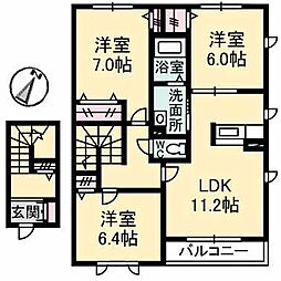 プリーマハイム 3LDKの間取図画像