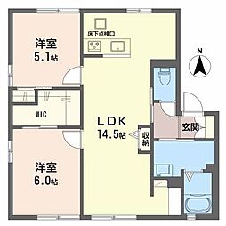 フォーブル戸坂A 2LDKの間取図画像