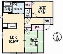 パストラルコート 2LDKの間取図画像