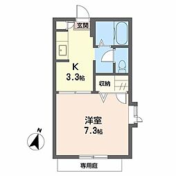 ジェネス21 1Kの間取図画像