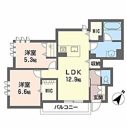 エスポワール戸坂山崎 2LDKの間取図画像