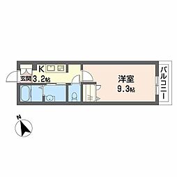 シャーメゾンアミヤ 1Kの間取図画像