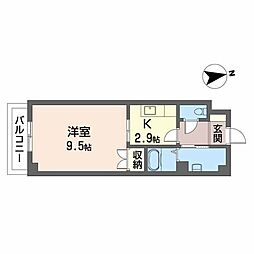 クレール光が丘 1Kの間取図画像