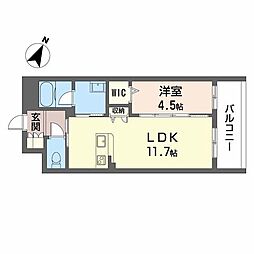 リアルエステート東原タワー 1LDKの間取図画像