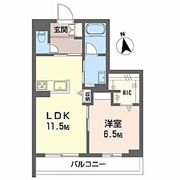 広島市安佐南区高取南1丁目マンション 1LDKの間取図画像