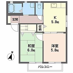 メゾン・ド・エスプリA 2Kの間取図画像