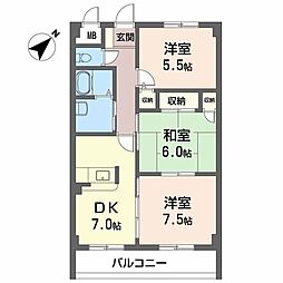 エスポワール21 3DKの間取図画像