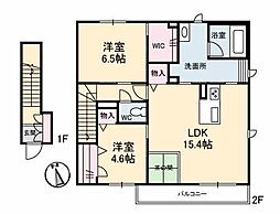 ルミエール 2LDKの間取図画像