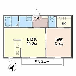 レーヴェンス温品弐番館 1LDKの間取図画像