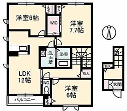 サン・プレジオ美 3LDKの間取図画像