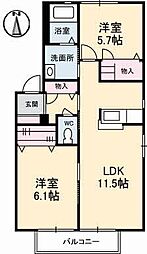 アメニティベルエポック 2LDKの間取図画像