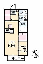 フルールK 1LDKの間取図画像