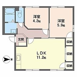 フレグランス前町 2LDKの間取図画像