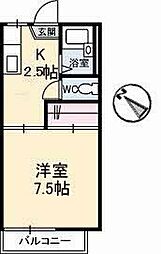 田園ハイツ 1Kの間取図画像