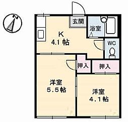 テクノハイツ91 2Kの間取図画像
