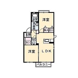 シャーメゾンヴェルジュール1 2LDKの間取図画像