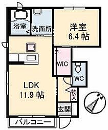 ボノステラゆき　Ａ棟 1階1LDKの間取り