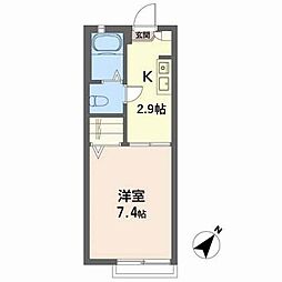 ランドロードOchi千日 1Kの間取図画像