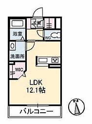 シャーメゾングリーンA ワンルームの間取図画像