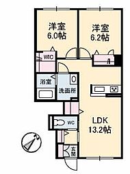 シャーメゾンKANDA 2LDKの間取図画像