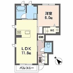 レファイアント 1LDKの間取図画像