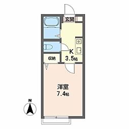 ディアスY.S. 1Kの間取図画像