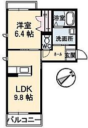 シャーメゾン東本町 1LDKの間取図画像