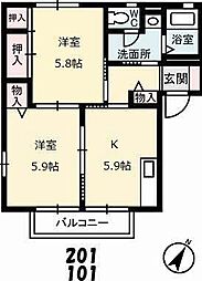 ディアスパルティールC 2Kの間取図画像