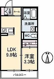 シャーメゾンシャトー 1LDKの間取図画像