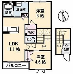 ラ・モードガーデンズ1 2LDKの間取図画像