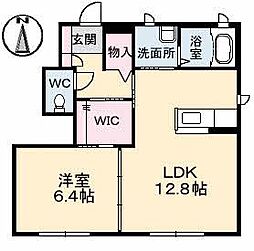 グランマスト木太町A 1LDKの間取図画像