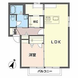 レシェンテD 1LDKの間取図画像