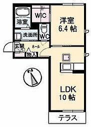 ShaMaison空港通りA 1LDKの間取図画像