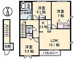 シャーメゾンSB棟 3LDKの間取図画像