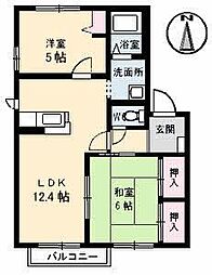 コスモタウンBootes 2LDKの間取図画像