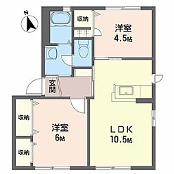 メゾン竹島1 2LDKの間取図画像